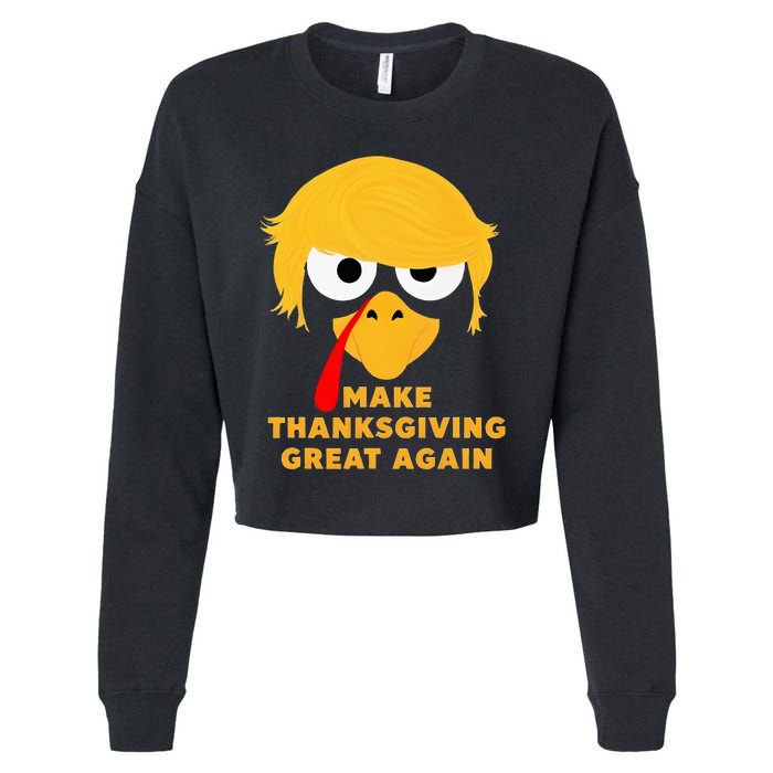 Make Thanksgivings Great Again Trump Turkey 2024 Cropped Pullover Crew