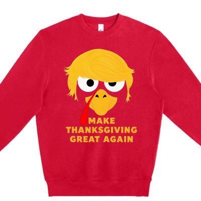 Make Thanksgivings Great Again Trump Turkey 2024 Premium Crewneck Sweatshirt