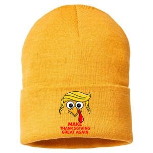 Make Thanksgiving Great Again Trump Sustainable Knit Beanie