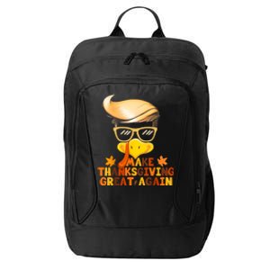 Make Thanksgiving Great Again Trump Turkey Funny 2024 City Backpack