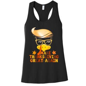 Make Thanksgiving Great Again Trump Turkey Funny 2024 Women's Racerback Tank