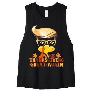 Make Thanksgiving Great Again Trump Turkey Funny 2024 Women's Racerback Cropped Tank