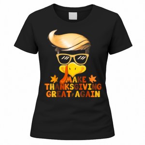 Make Thanksgiving Great Again Trump Turkey Funny 2024 Women's T-Shirt