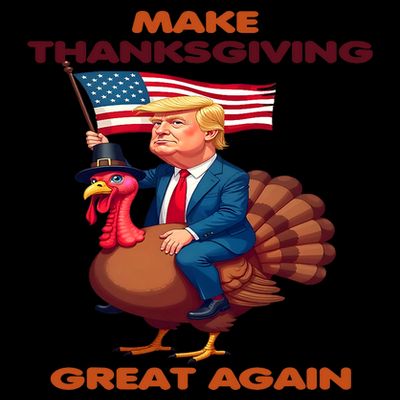 Make Thanksgiving Great Again Trump Riding A Turkey Usa T-Shirt