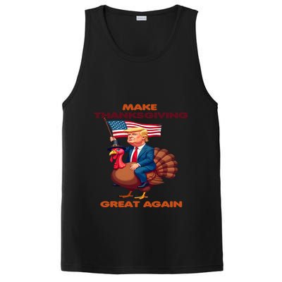 Make Thanksgiving Great Again Trump Riding A Turkey Usa PosiCharge Competitor Tank