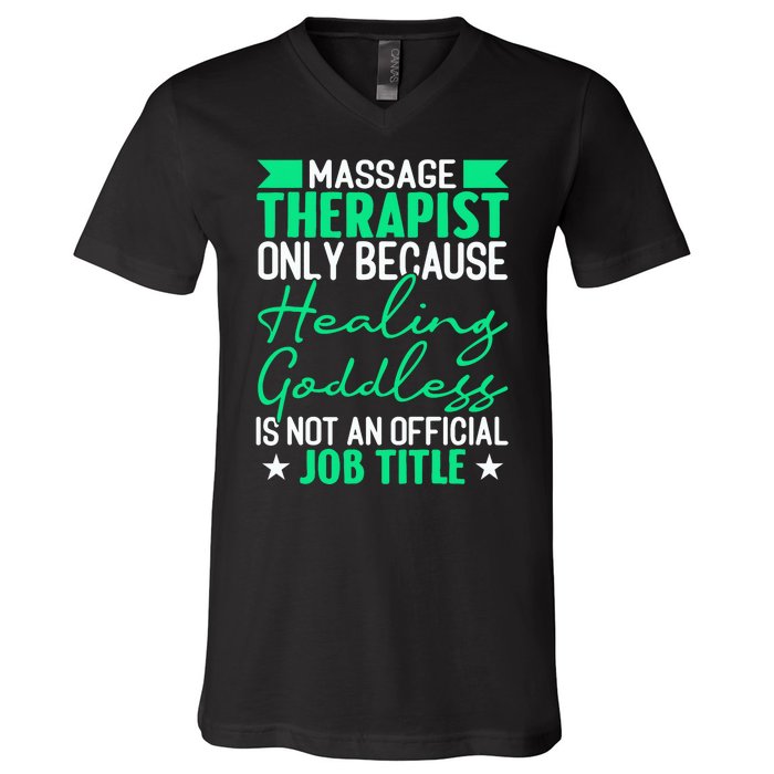 Massage Therapist Gag For Muscle Whisperer Therapy Masseuse V-Neck T-Shirt