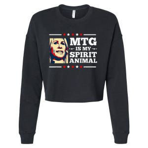 Marjorie Taylor Greene Mtg Is My Spirit Animal Political Cropped Pullover Crew