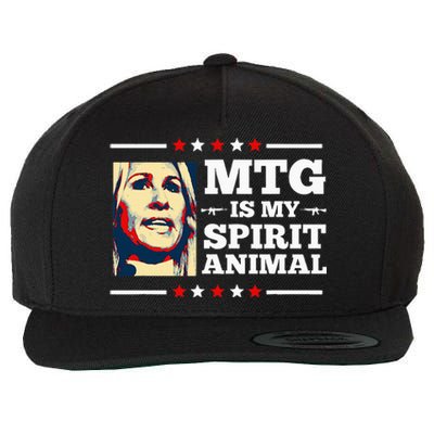 Marjorie Taylor Greene Mtg Is My Spirit Animal Political Wool Snapback Cap