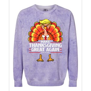 Make Thanksgiving Great Again Funny Turkey Day Colorblast Crewneck Sweatshirt