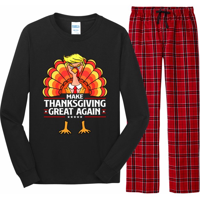 Make Thanksgiving Great Again Funny Turkey Day Long Sleeve Pajama Set