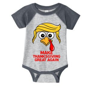 Make Thanksgiving Great Again Trump Turkey Funny Infant Baby Jersey Bodysuit