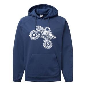 Monster Truck Gift Performance Fleece Hoodie