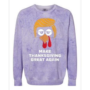 Make Thanksgiving Great Again Funny Turkey Face Colorblast Crewneck Sweatshirt