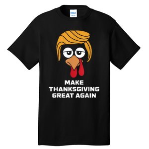 Make Thanksgiving Great Again Funny Turkey Face Tall T-Shirt