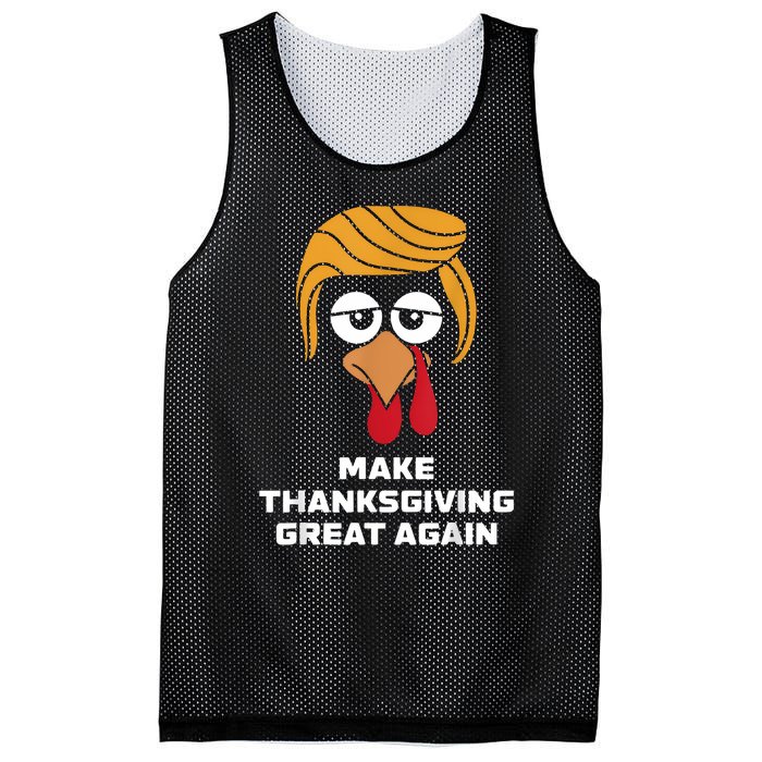 Make Thanksgiving Great Again Funny Turkey Face Mesh Reversible Basketball Jersey Tank