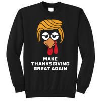 Make Thanksgiving Great Again Funny Turkey Face Tall Sweatshirt