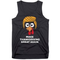 Make Thanksgiving Great Again Funny Turkey Face Tank Top