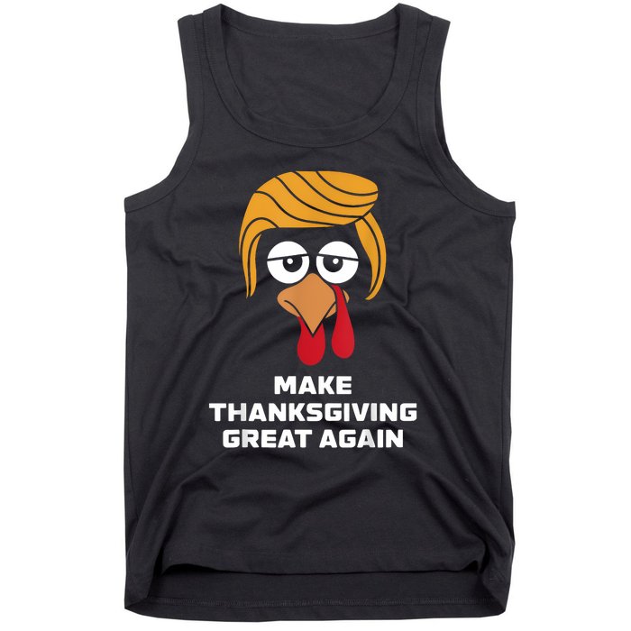 Make Thanksgiving Great Again Funny Turkey Face Tank Top