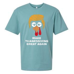 Make Thanksgiving Great Again Funny Turkey Face Sueded Cloud Jersey T-Shirt