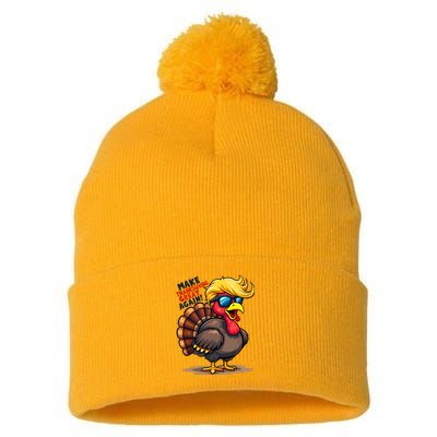 Make Thanksgiving Great Again Trump Turkey Usa Funny Gifts Pom Pom 12in Knit Beanie