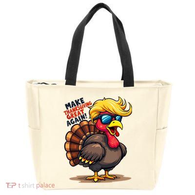 Make Thanksgiving Great Again Trump Turkey Usa Funny Gifts Zip Tote Bag