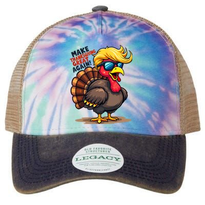 Make Thanksgiving Great Again Trump Turkey Usa Funny Gifts Legacy Tie Dye Trucker Hat