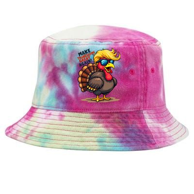 Make Thanksgiving Great Again Trump Turkey Usa Funny Gifts Tie-Dyed Bucket Hat