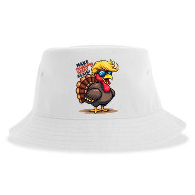 Make Thanksgiving Great Again Trump Turkey Usa Funny Gifts Sustainable Bucket Hat