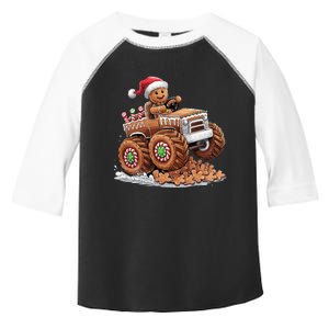 Monster Truck Gingerbread Man Funny Christmas Baking Cookies Toddler Fine Jersey T-Shirt