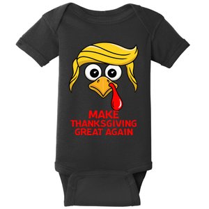 Make Thanksgiving Great Again Trump Turkey Funny Baby Bodysuit