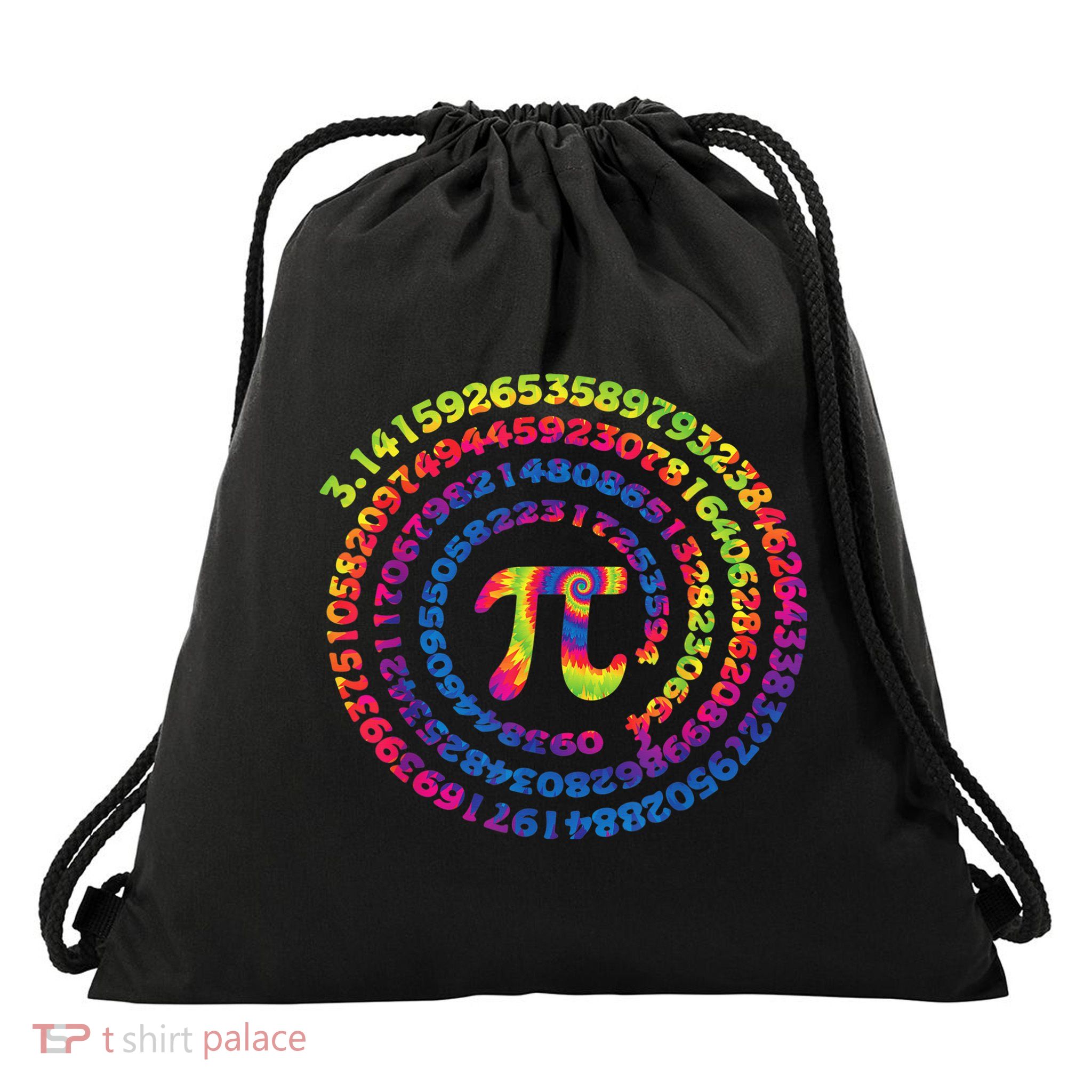 Math Teacher Gifts Tie Dye Pi Symbol Pi Day Drawstring Bag