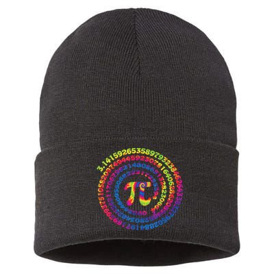 Math Teacher Gifts Tie Dye Pi Symbol Pi Day Sustainable Knit Beanie