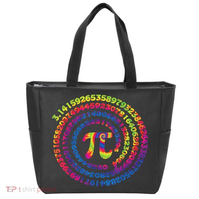 Math Teacher Gifts Tie Dye Pi Symbol Pi Day Zip Tote Bag