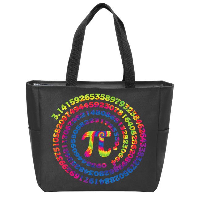 Math Teacher Gifts Tie Dye Pi Symbol Pi Day Zip Tote Bag