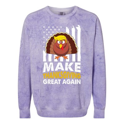 Make Thanksgiving Great Agains Trump Holiday Turkey 2024 Colorblast Crewneck Sweatshirt