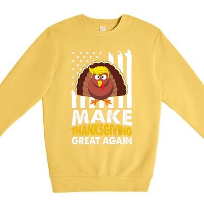 Make Thanksgiving Great Agains Trump Holiday Turkey 2024 Premium Crewneck Sweatshirt