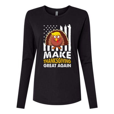 Make Thanksgiving Great Agains Trump Holiday Turkey 2024 Womens Cotton Relaxed Long Sleeve T-Shirt