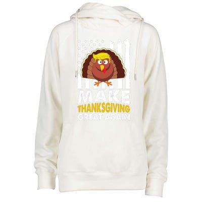 Make Thanksgiving Great Agains Trump Holiday Turkey 2024 Womens Funnel Neck Pullover Hood