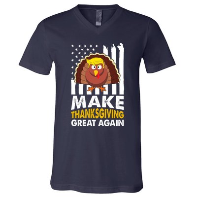 Make Thanksgiving Great Agains Trump Holiday Turkey 2024 V-Neck T-Shirt