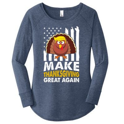 Make Thanksgiving Great Agains Trump Holiday Turkey 2024 Women's Perfect Tri Tunic Long Sleeve Shirt