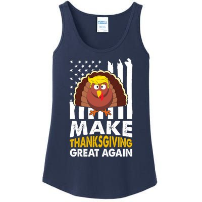 Make Thanksgiving Great Agains Trump Holiday Turkey 2024 Ladies Essential Tank