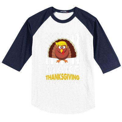 Make Thanksgiving Great Agains Trump Holiday Turkey 2024 Baseball Sleeve Shirt