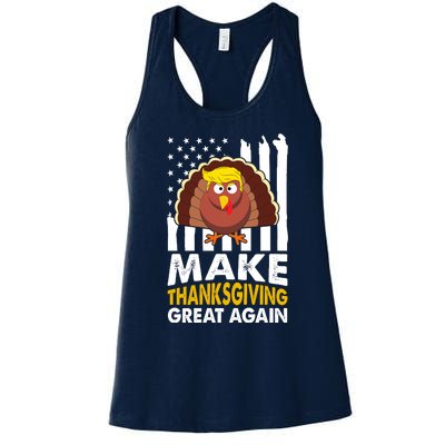 Make Thanksgiving Great Agains Trump Holiday Turkey 2024 Women's Racerback Tank