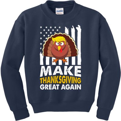 Make Thanksgiving Great Agains Trump Holiday Turkey 2024 Kids Sweatshirt