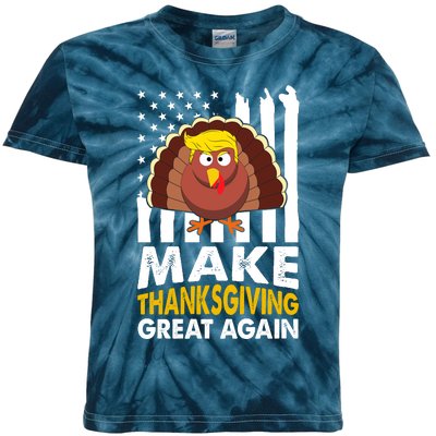 Make Thanksgiving Great Agains Trump Holiday Turkey 2024 Kids Tie-Dye T-Shirt