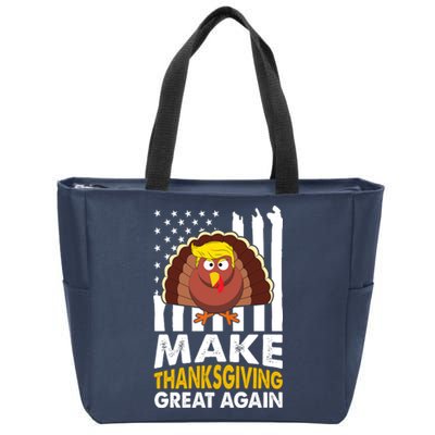 Make Thanksgiving Great Agains Trump Holiday Turkey 2024 Zip Tote Bag