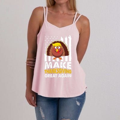 Make Thanksgiving Great Agains Trump Holiday Turkey 2024 Women's Strappy Tank