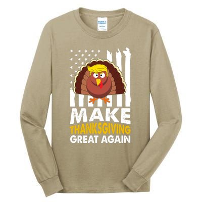 Make Thanksgiving Great Agains Trump Holiday Turkey 2024 Tall Long Sleeve T-Shirt