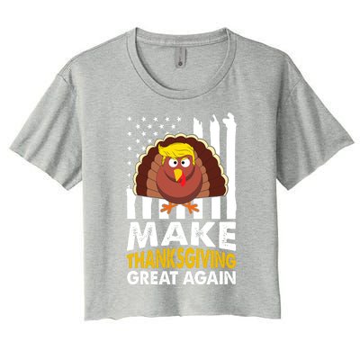 Make Thanksgiving Great Agains Trump Holiday Turkey 2024 Women's Crop Top Tee