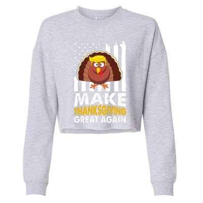 Make Thanksgiving Great Agains Trump Holiday Turkey 2024 Cropped Pullover Crew